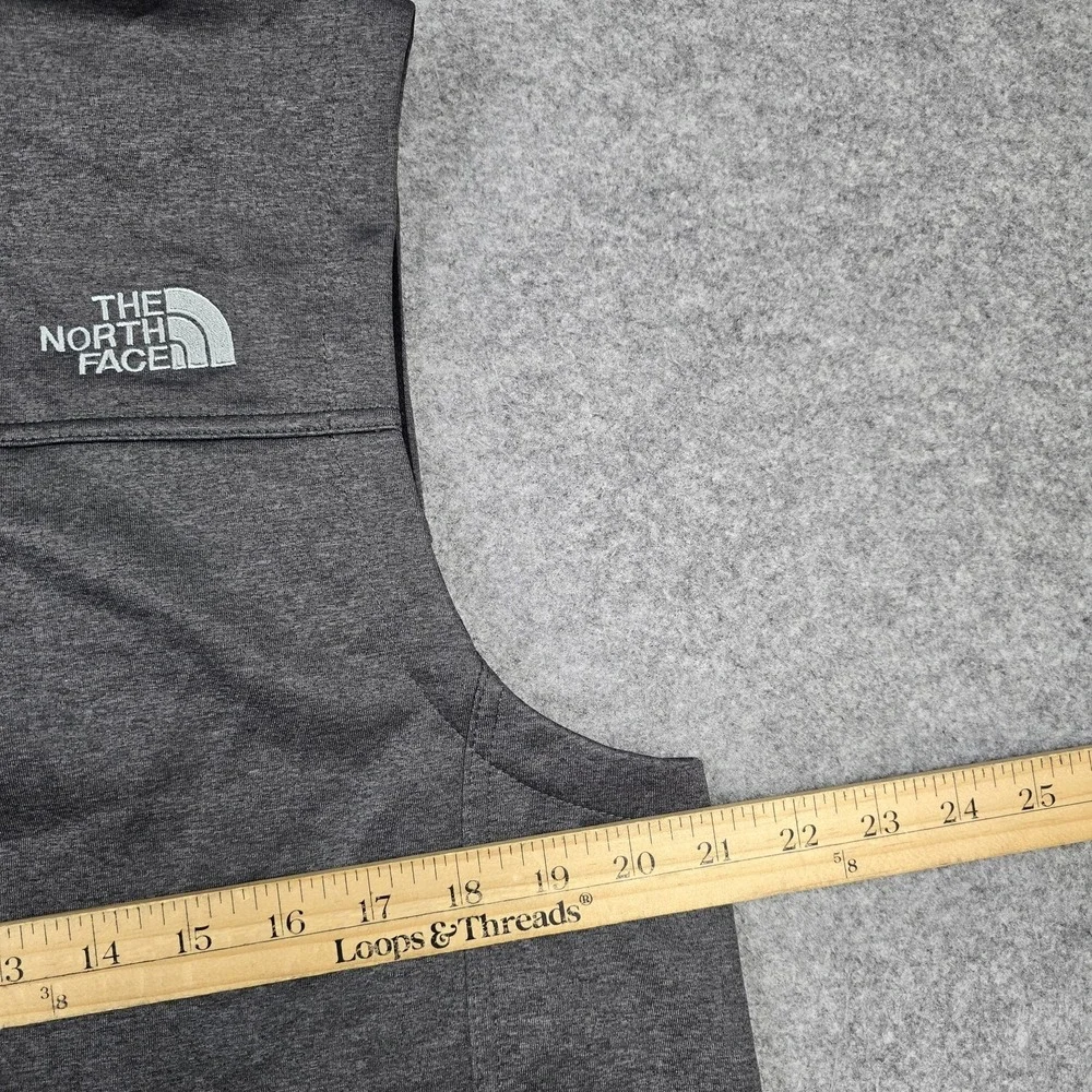 The‎ North Face Vest Mens Medium Gray Ridgewall SS Full Zip Pockets Solaray Logo